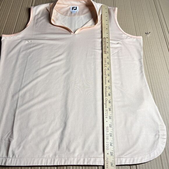 FJ FootJoy Peach Golf Tennis Sleeveless Tank Blouse Womens Large V Neck Athletic - Picture 6 of 12